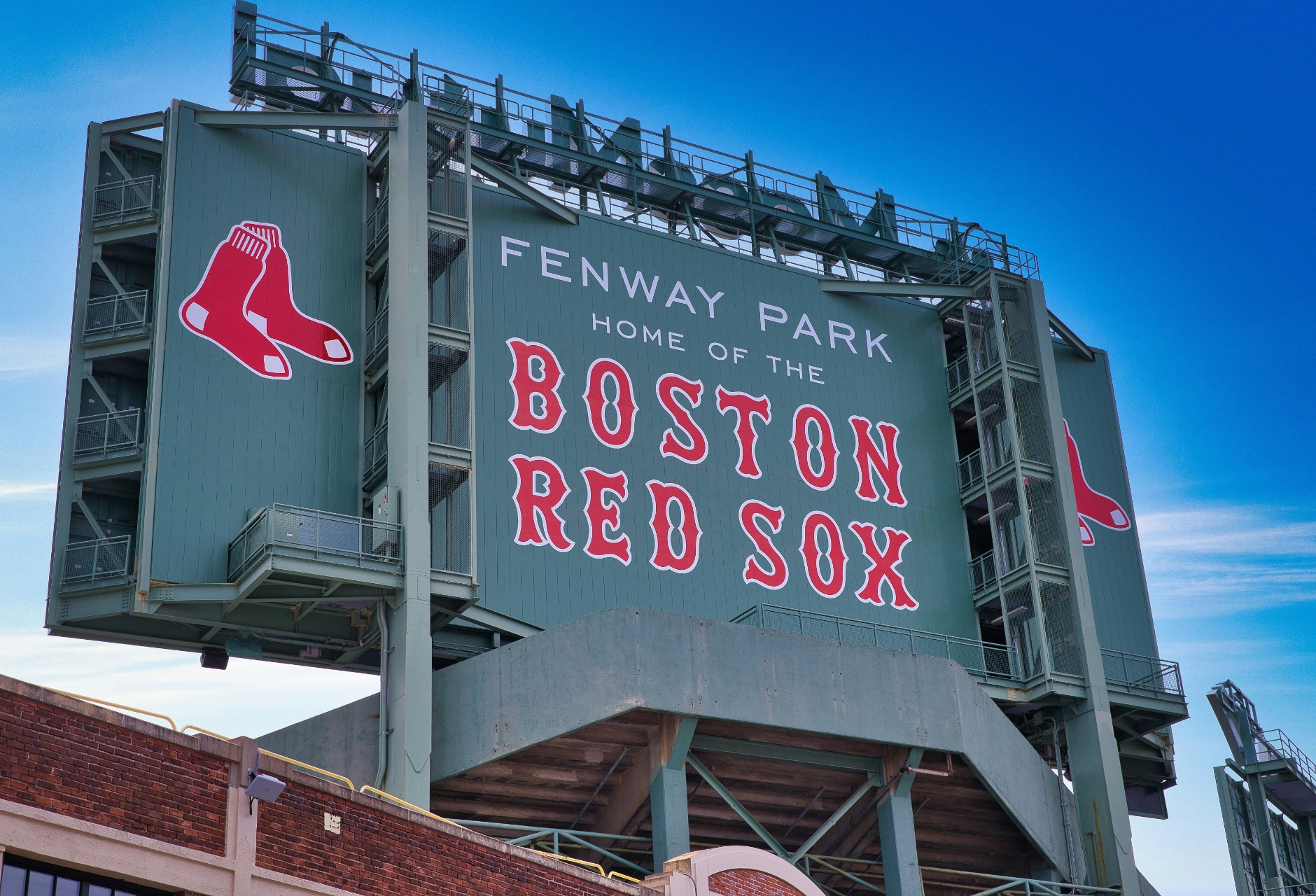 Fenway Park Red Sox sign in Back Bay Boston, highlighting special event parking